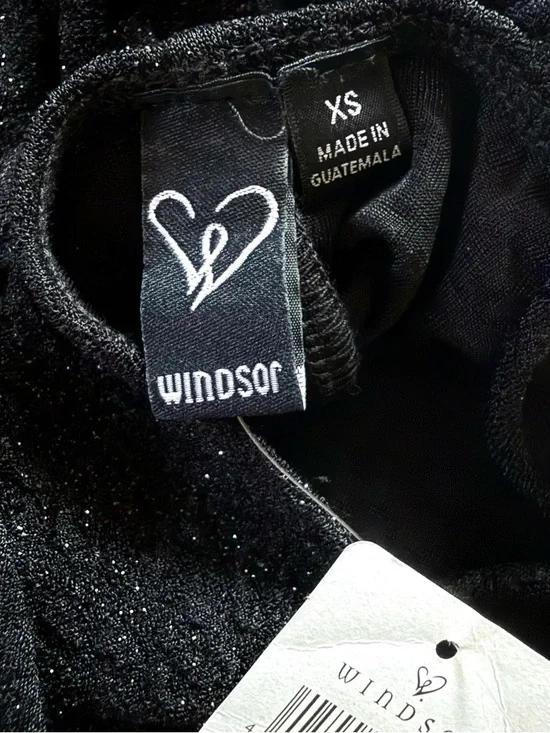 Windsor Elegant Black Sparkle Lace-Up Back Evening Gown (Size XS) NWT - Picture 9 of 16